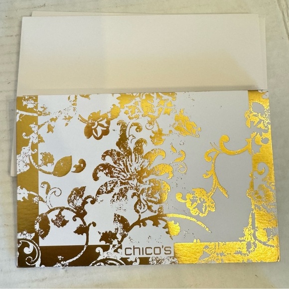 Chicos Blank Note Cards Embossed Logo Cards Envelopes Rose Smoke 16 Pack - Picture 6 of 16